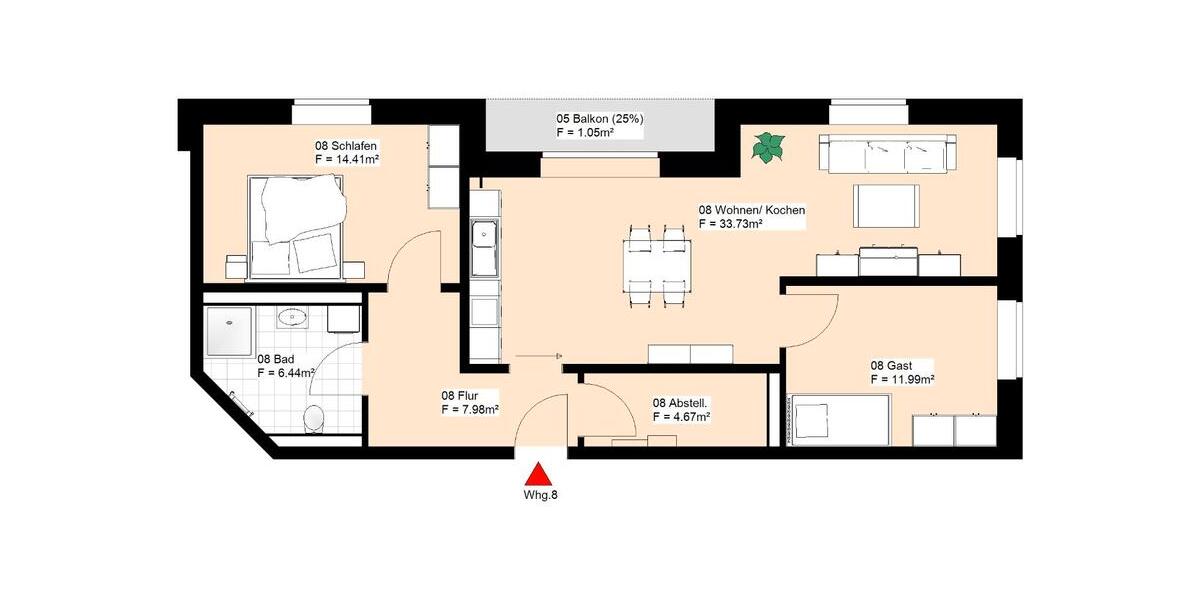 Etagenwohnung Fahrdorf - 3 Zimmer, 80 m&sup2;, 1.020&euro; | Angebot:26193279