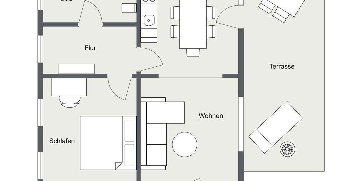 Erdgeschoßwohnung Kappeln - 2 Zimmer, 63 m&sup2;, 849&euro; | Angebot:24801313