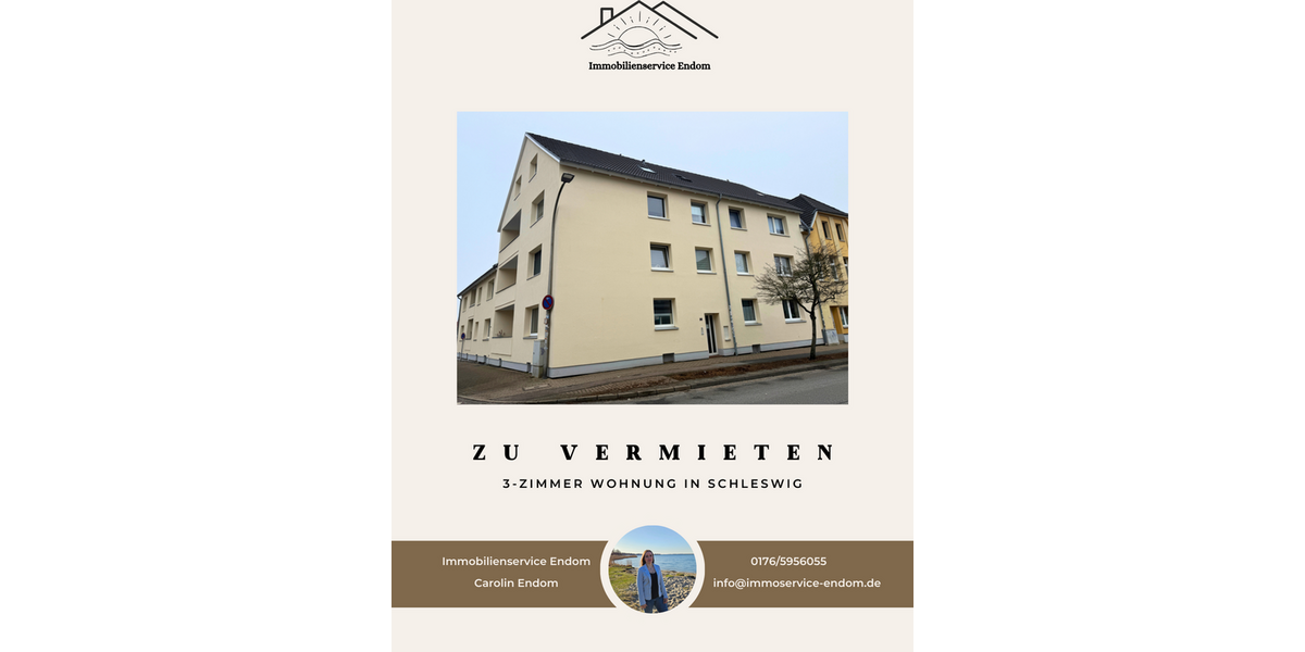 Etagenwohnung Schleswig - 3 Zimmer, 60 m&sup2;, 519&euro; | Angebot:25625312