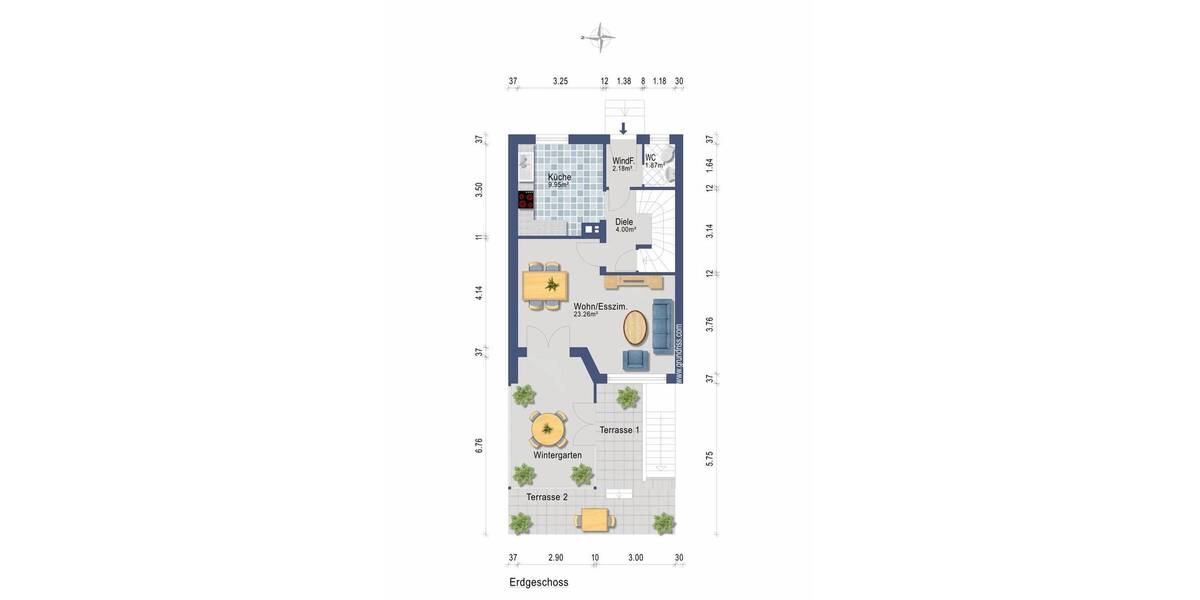 Reihenendhaus Schleswig - 5 Zimmer, 103 m&sup2;, 275.000&euro; | Angebot:26617844