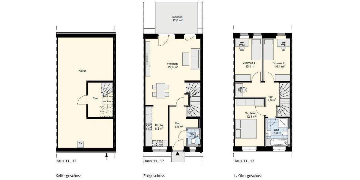 Reihenmittelhaus Schleswig - 4 Zimmer, 93 m&sup2;, 1.452&euro; | Angebot:25744910