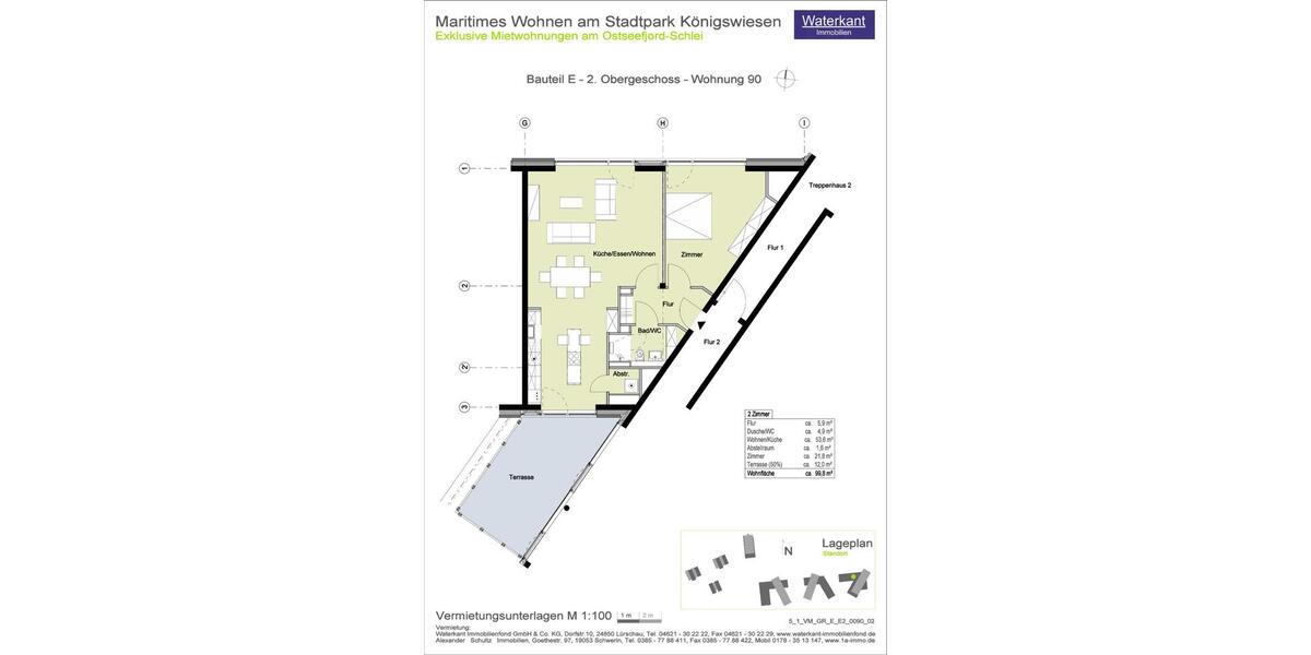 Etagenwohnung Schleswig - 2 Zimmer, 100 m&sup2;, 1.487&euro; | Angebot:13767646