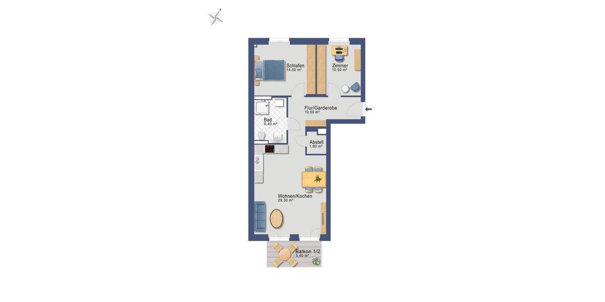 Etagenwohnung Schleswig - 3 Zimmer, 76 m&sup2;, 1.050&euro; | Angebot:25705506