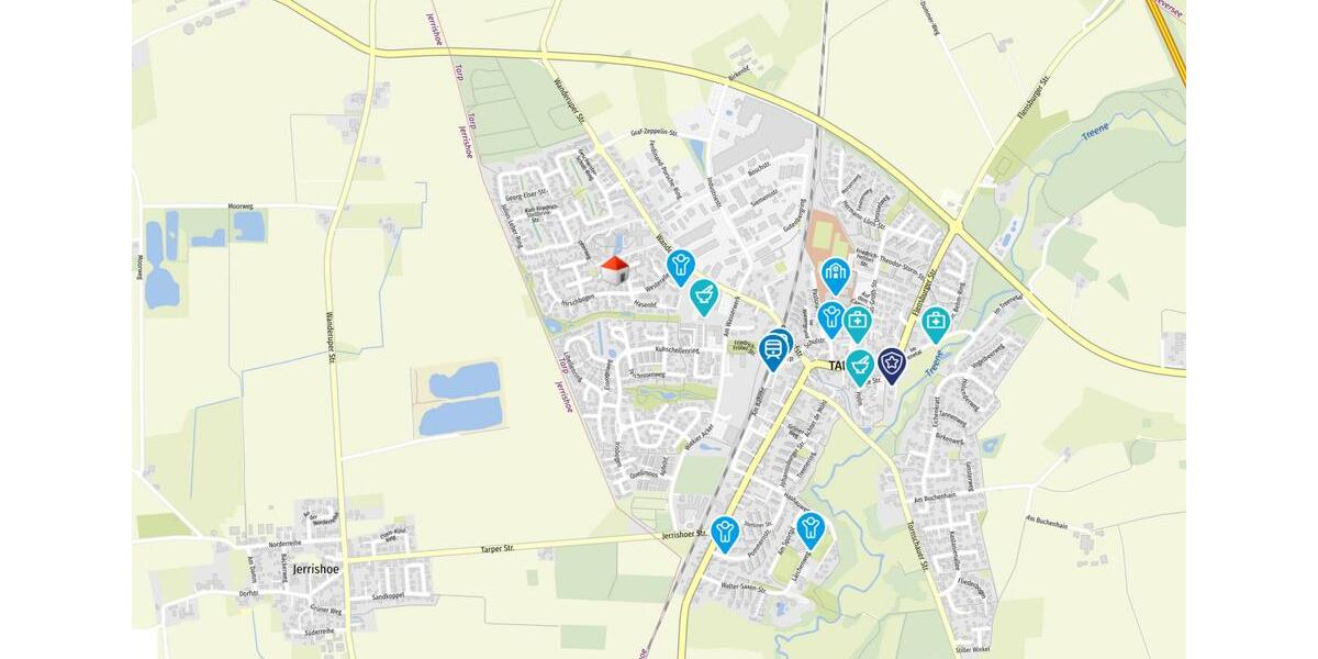 Doppelhaushälfte Tarp - 3 Zimmer, 122 m&sup2;, 1.250&euro; | Angebot:25866572