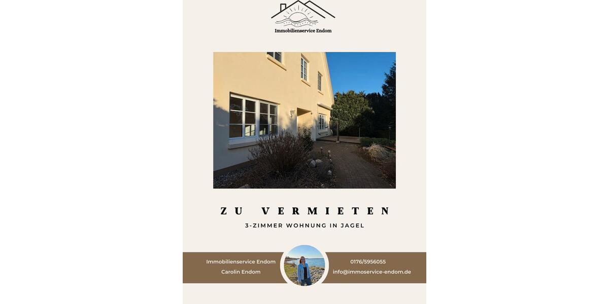 Erdgeschoßwohnung Jagel - 3 Zimmer, 90 m&sup2;, 945&euro; | Angebot:26214962