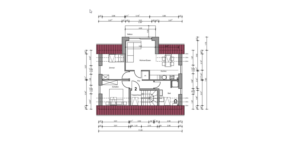 Dachgeschoßwohnung Elsdorf-Westermühlen Westermühlen - 3 Zimmer, 54 m&sup2;, 850&euro; | Angebot:24848064