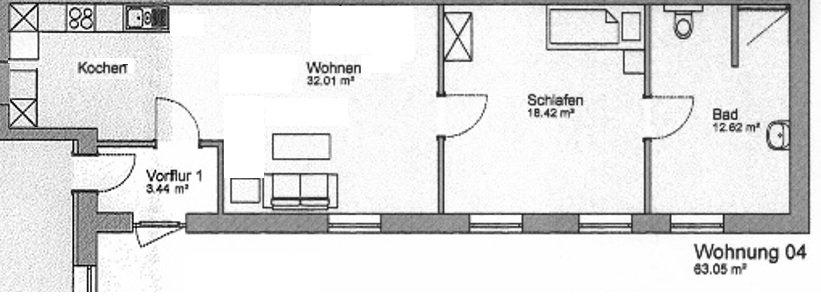 Erdgeschoßwohnung Kropp - 2 Zimmer, 63 m&sup2;, 595&euro; | Angebot:26658636