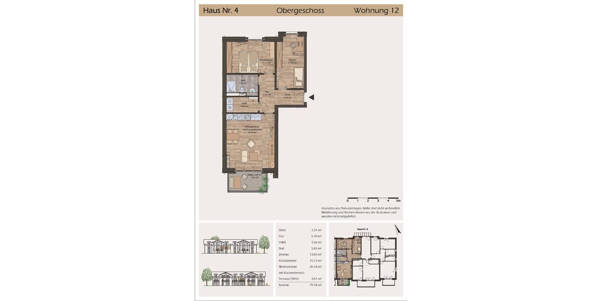 Etagenwohnung Hohn - 3 Zimmer, 79 m&sup2;, 910&euro; | Angebot:26647454