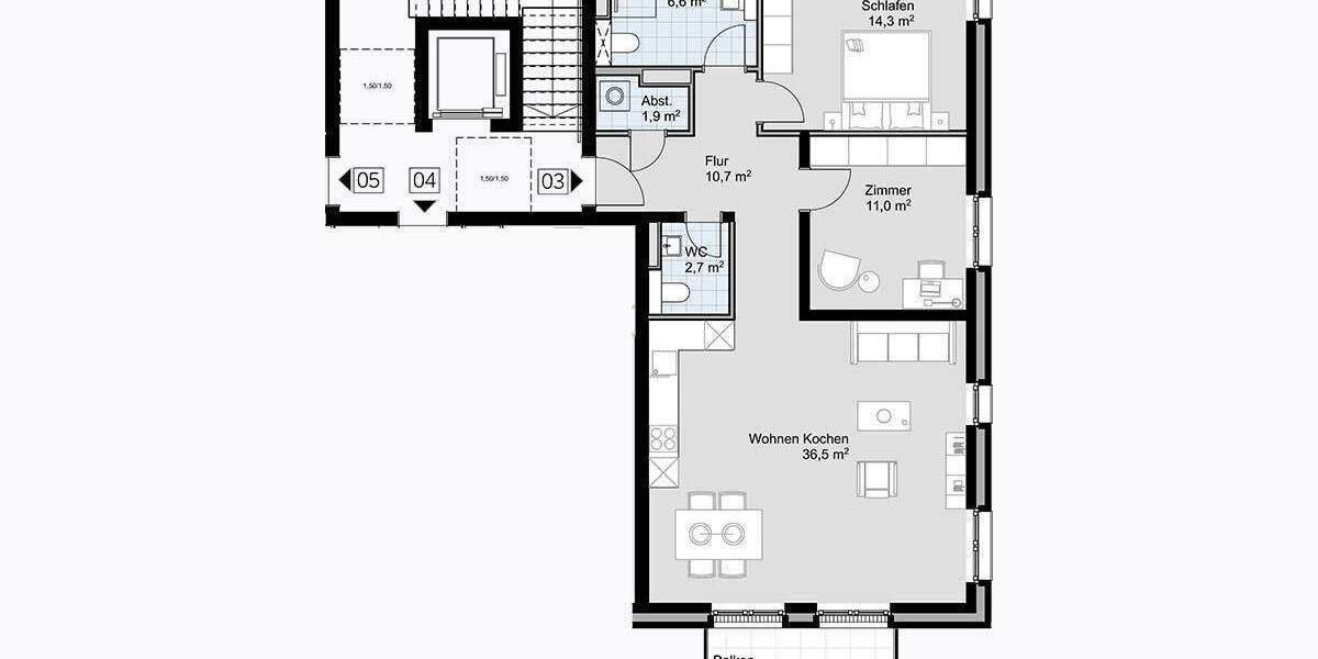 Etagenwohnung Schleswig Altstadt - 3 Zimmer, 87 m&sup2;, 1.300&euro; | Angebot:25986375