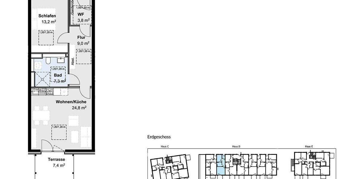 Etagenwohnung Schleswig Altstadt - 2 Zimmer, 60 m&sup2;, 399&euro; | Angebot:25744900