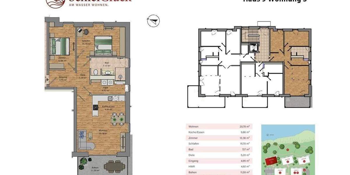 Etagenwohnung Kappeln - 3 Zimmer, 87 m&sup2;, 670.000&euro; | Angebot:25670905