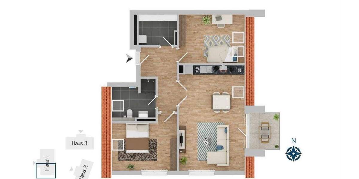 Etagenwohnung Eckernförde - 3 Zimmer, 78 m&sup2;, 495.000&euro; | Angebot:25744772