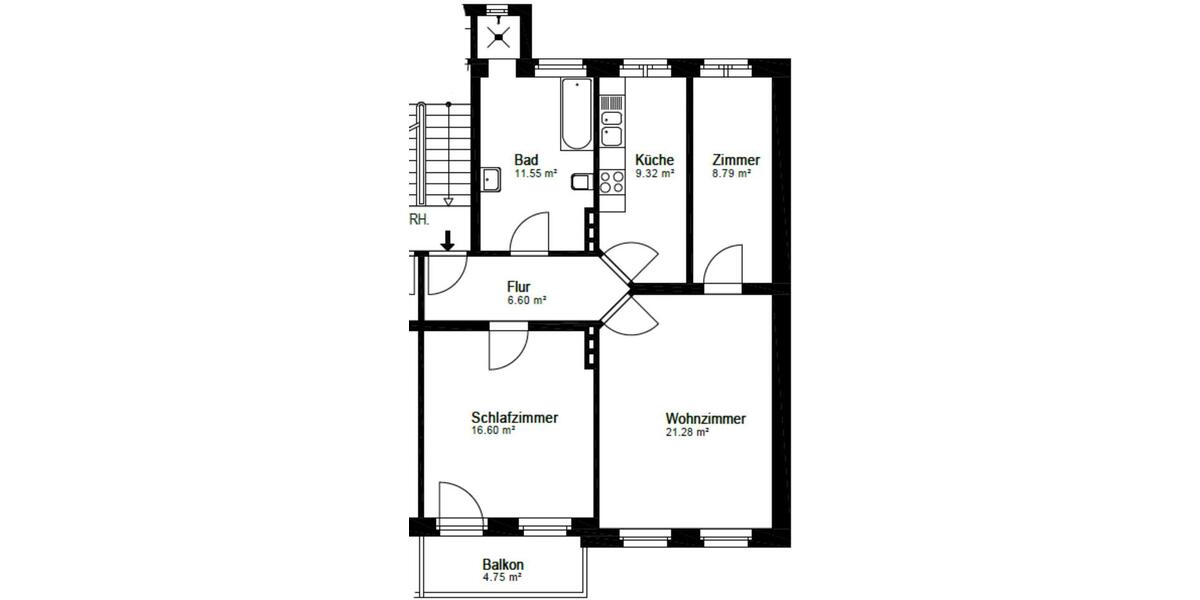 Erdgeschoßwohnung Rendsburg - 3 Zimmer, 76 m&sup2;, 795&euro; | Angebot:25637154