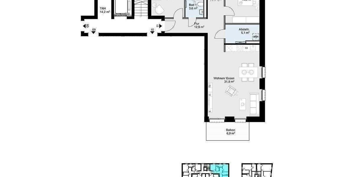 Etagenwohnung Schleswig Freiheit - 3 Zimmer, 86 m&sup2;, 499.900&euro; | Angebot:26835384