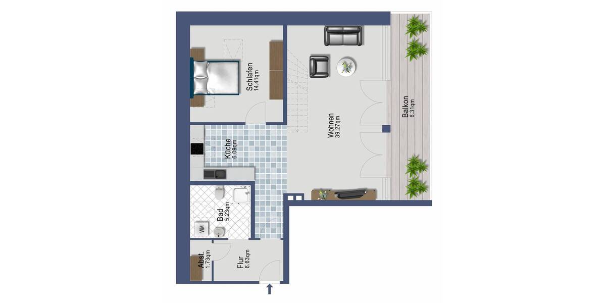 Etagenwohnung Schleswig - 3 Zimmer, 98 m&sup2;, 730&euro; | Angebot:26629636