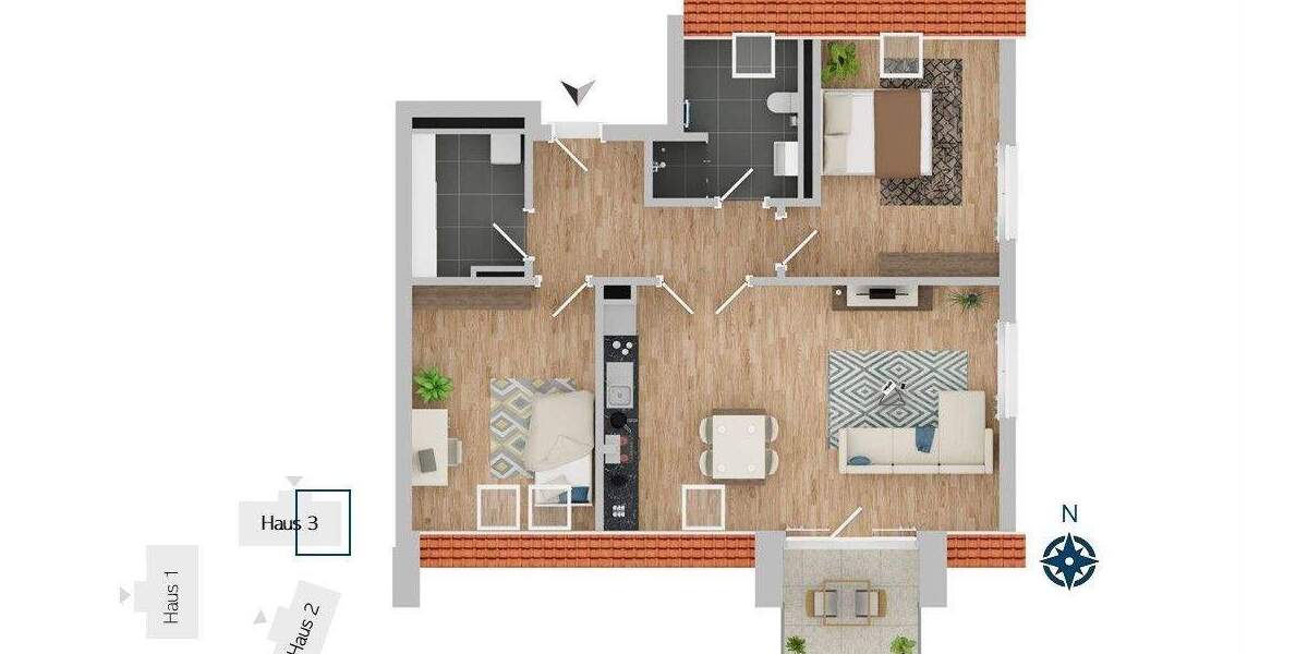 Etagenwohnung Eckernförde - 3 Zimmer, 78 m&sup2;, 520.000&euro; | Angebot:25703388