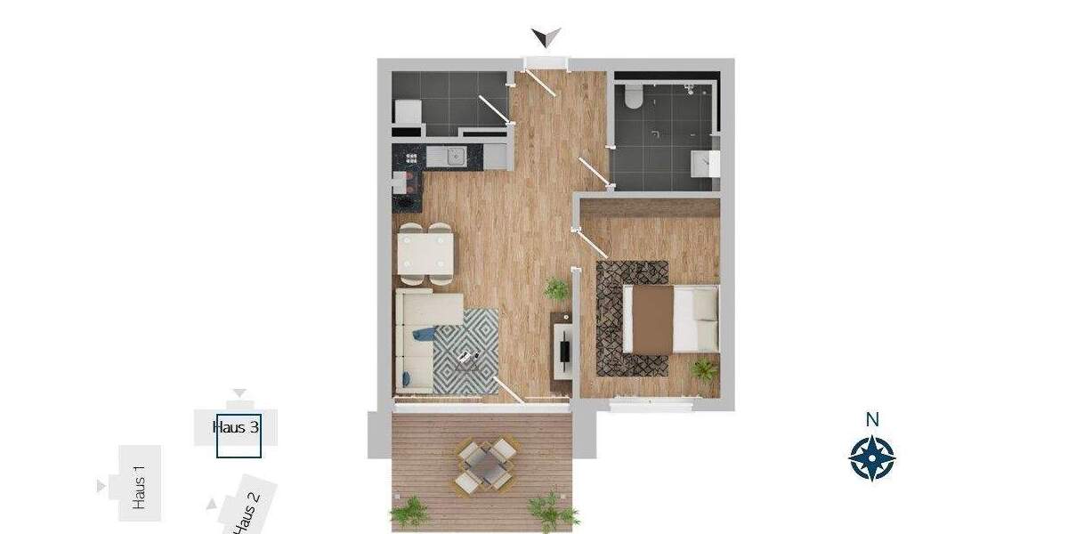 Etagenwohnung Eckernförde - 2 Zimmer, 51 m&sup2;, 315.000&euro; | Angebot:25703451