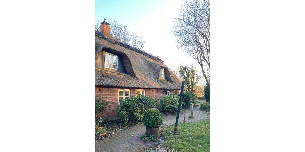 Traumhaftes Reetdach-Ein-Zweifamilienhaus mit parkähnlichem Garten in Angeln - Zweifamilienhaus Scheggerott | Angebot:26565370