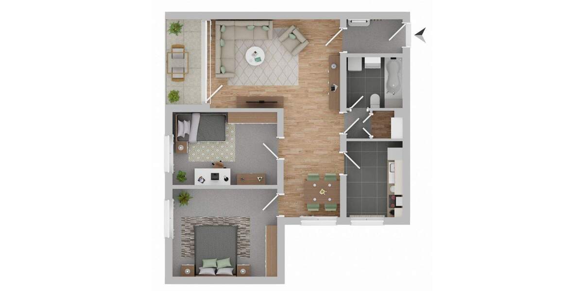 Etagenwohnung Eckernförde - 3 Zimmer, 71 m&sup2;, 208.000&euro; | Angebot:25850633