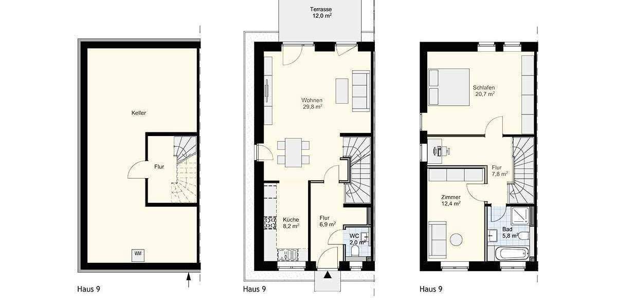 Reihenendhaus Schleswig - 3 Zimmer, 93 m&sup2;, 1.450&euro; | Angebot:25704082